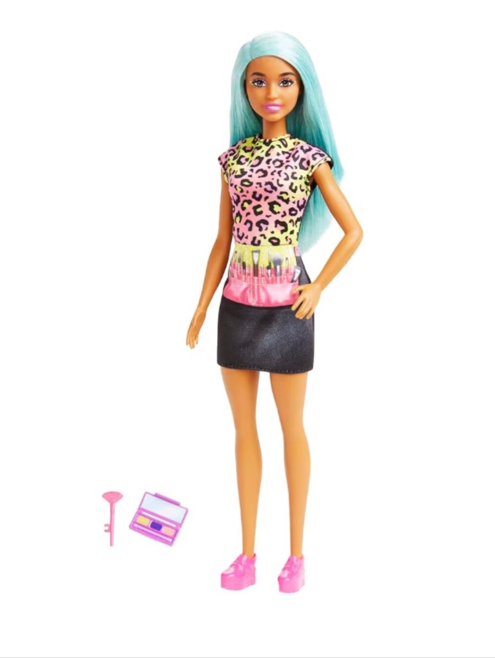 Barbie Doll with Turquoise Hair and Pink Outfit Accents